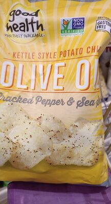 Cracked Pepper & Sea Salt Olive Oil Kettle Style Chips, Cracked Pepper & Sea Salt Olive Oil