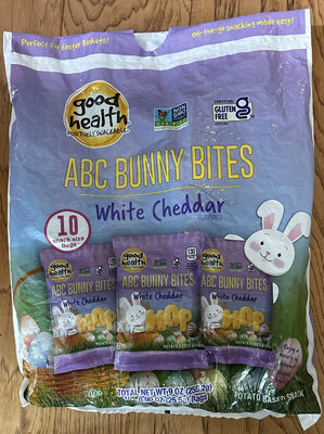 White Cheddar Abc Bunny Bites Potato Based Snack, White Cheddar
