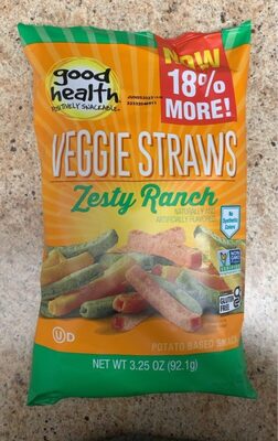 Zesty Ranch Veggie Straws Potato Based Snack, Zesty Ranch