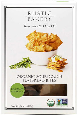 Rosemary & Olive Oil Organic Sourdough Flatbread Bites, Rosemary & Olive Oil