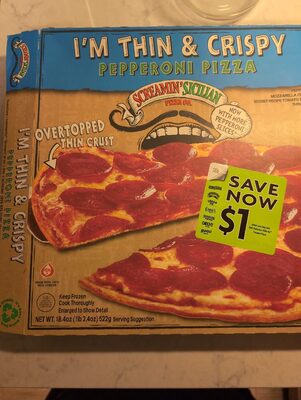 Pepperoni Overtopped Thin Crust Pizza, Pepperoni
