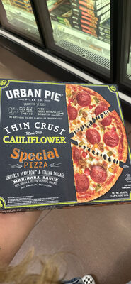 Special Uncured Pepperoni & Italian Sausage, Marinara Sauce, Red, Green & Yellow Peppers, Onions, Mozzarella, Provolone Thin Crust Made With Cauliflower Pizza, Special