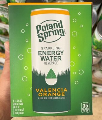 Valencia Orange Sparkling Energy Water Beverage, Orange