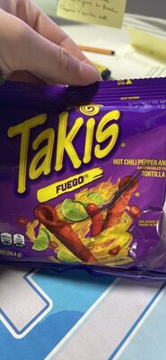 Fuego Hot Chili Pepper & Lime Flavored Tortilla Chips, Fuego