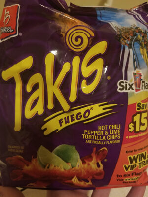 Fuego Hot Chili Pepper & Lime Flavored Tortilla Chips, Fuego