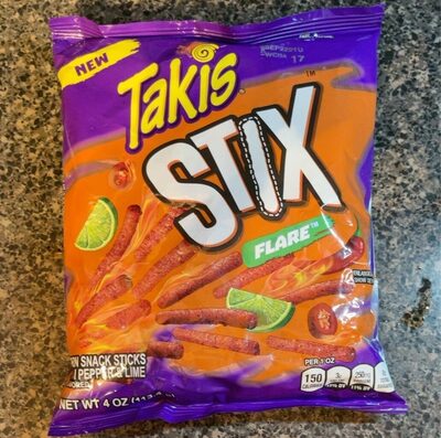 Flare Chili Pepper & Lime Flavored Corn Snack Sticks, Flare