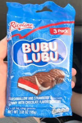 Marshmallow And Strawberry Flavored Gummy With Chocolate Flavored Coating Bubu Lubu, Marshmallow And Strawberry With Chocolate