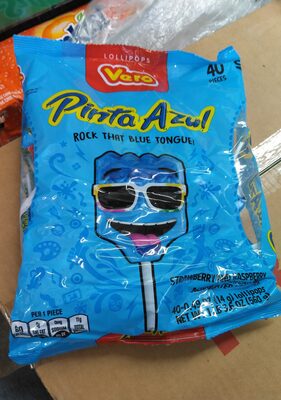 Pinta Azul Strawberry And Raspberry Flavored Acidulated Lollipops, Pinta Azul