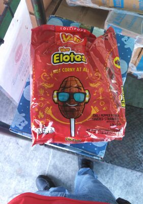 Elotes Chili Pepper Powder Covered Strawberry Flavored Lollipops, Elotes