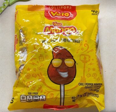 Mango Chili Pepper Powder Covered Mango Flavored Lollipops, Mango