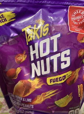 Fuego Hot Chili Pepper & Lime Double Crunch Peanuts, Chili Pepper; Lime