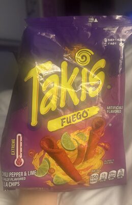 Fuego Hot Chili Pepper & Lime Tortilla Chips, Hot Chili Pepper; Lime