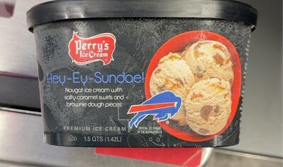 Hey-Ey-Sundae! Nougat Ice Cream With Salty Caramel Swirls And Brownie Dough Pieces, Hey-Ey-Sundae!
