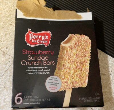 Strawberry Sundae Crunch Premium Ice Cream Bars With Strawberry Flavored Center And Cake Crunch, Strawberry Sundae Crunch