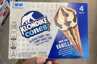 Nuts For Vanilla Frozen Dairy Dessert Cone , Vanilla