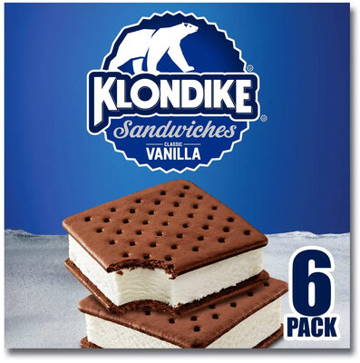 Classic Vanilla Flavored Vanilla Light Ice Cream Between Two Chocolate Wafers Sandwiches, Classic Vanilla