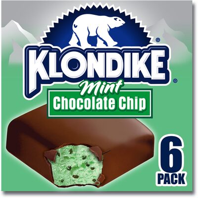 Mint Chocolate Chip Frozen Mint Flavored Dairy Dessert Bar With Semi-Sweet Chocolate Chips With Dark Chocolatey Coating, Mint Chocolate Chip