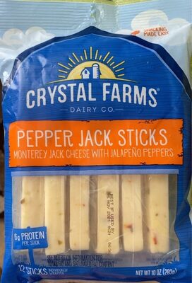 Pepper Jack Monterey Jack Cheese Sticks With Jalapeno Peppers, Pepper Jack