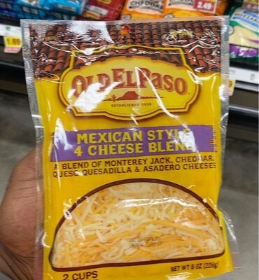 Mexican Style 4 Cheese Blend A Blend Of Monterey Jack, Cheddar, Queso Quesadilla & Asadero Cheeses, Mexican Style 4 Cheese Blend
