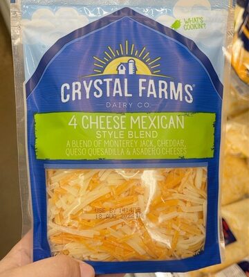 4 Cheese Mexican Style Blend Of Monterey Jack, Cheddar, Queso Quesadilla & Asadero Cheeses, 4 Cheese Mexican