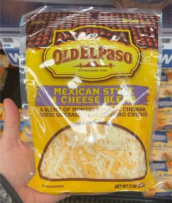 Mexican Style A Blend Of Monterey Jack, Cheddar, Queso Quesadilla & Asadero 4 Cheese Blend, Mexican Style