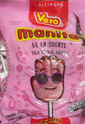 Manita Cherry-Strawberry Flavored Lollipops, Manita