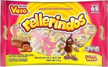 Rellerindos Tamarind Flavored Candy With Chili Pepper Filling Candies, Rellerindos
