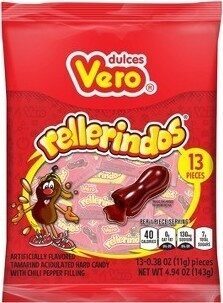 Rellerindos Tamarind Flavored Candy With Chili Pepper Filling Candies, Rellerindos
