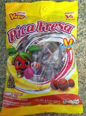 Picafresa Strawberry Flavored Gummy Coated With Chili And Sugar Gummies, Picafresa