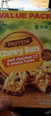 Dark Chocolate & Peanut Butter Coating Protein Chewy Bars, Dark Chocolate & Peanut Butter