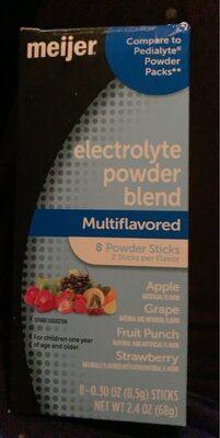 Multiflavored Electrolyte Powder Blend, Apple, Grape, Fruit Punch, Strawberry