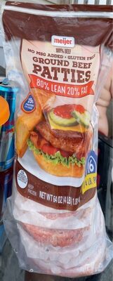 80% Lean/20% Fat Ground Beef Patties