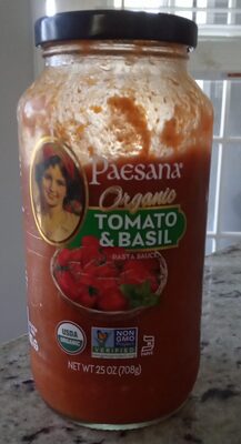 Paesana, Premium Organic Tomato & Bail Sauce