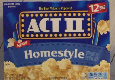 Homestyle Butter Microwave Popcorn, Homestyle