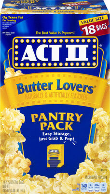 ACT II Butter Lovers Popcorn Pantry Pack, 49.5 OZ