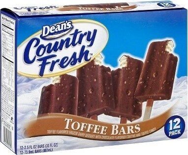 Toffee Flavored Ice Cream Bars Dipped In Chocolate With Toffee Pieces, Toffee