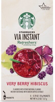 Refreshers, Very Berry Hibiscus Flavored Instant Beverage With Green Coffee Extract Packets, Very Berry Hibiscus