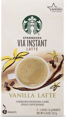 Vanilla Latte Flavored Specialty Coffee Beverage Packets, Vanilla Latte
