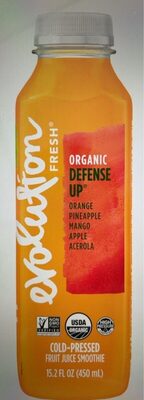 Organic Defense Up Orange, Pineapple, Mango, Apple, Acerola Fruit Juice Smoothie, Defense Up