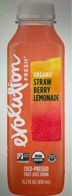 Organic Strawberry Lemonade Cold-Pressed Fruit Juice Drink, Strawberry Lemonade