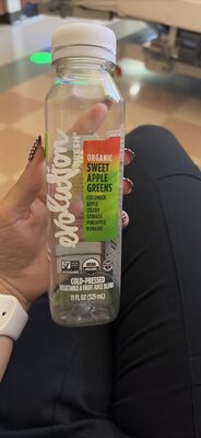 Organic Sweet Apple Greens Cold-Pressed Vegetable & Fruit Juice Blend, Cucumber; Apple; Celery; Spinach; Pineapple; Romaine