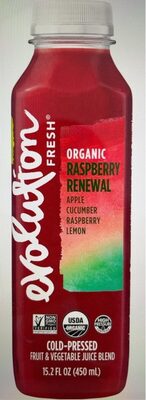 Raspberry Renewal Organic Apple, Cucumber, Raspberry, Lemon Cold-Pressed Fruit & Vegetable Juice Blend, Raspberry Renewal
