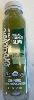 Organic Cucumber Glow Cold-Pressed Cucumber & Lemon Juice Blend, Cucumber Glow