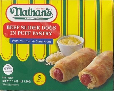 Mustard & Sauerkraut Beef Slider Dogs In Puff Pastry