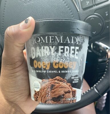 Ooey Gooey With Swirls Of Caramel & Brownie Chunks Non-Dairy Frozen Dessert, Ooey Gooey