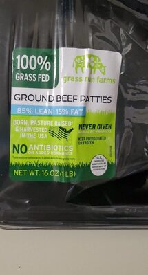 85% Lean 15% Fat 100% Grass Fed Ground Beef Patties