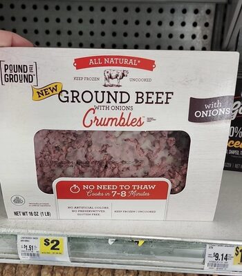 Ground Beef Crumbles With Onions, Onions