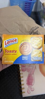 Lance Sandwich Crackers, Toasty Peanut Butter, 6 Individually Wrapped Packs, 4 Sandwiches Each