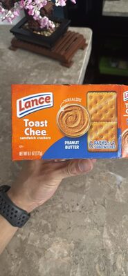 Lance Sandwich Crackers, ToastChee Peanut Butter, 6 Individually Wrapped Packs, 4 Sandwiches Each