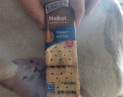 Lance Sandwich Cookies, Nekot Peanut Butter, Individual Snack Pack, 6 Sandwiches